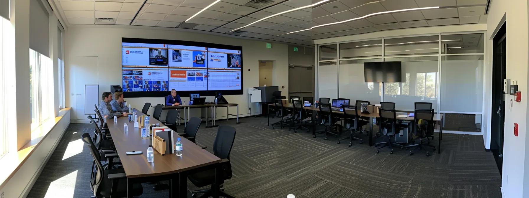 a dynamic executive meeting room filled with engaged c-suite leaders discussing strategic agile transformation, highlighted by a large kanban board showcasing visual workflows and data-driven metrics on screens, symbolizing the fusion of corporate leadership coaching and agile consulting. a dynamic executive meeting room filled with engaged c-suite leaders discussing strategic agile transformation, highlighted by a large kanban board showcasing visual workflows and data-driven metrics on screens, symbolizing the fusion of corporate leadership coaching and agile consulting.