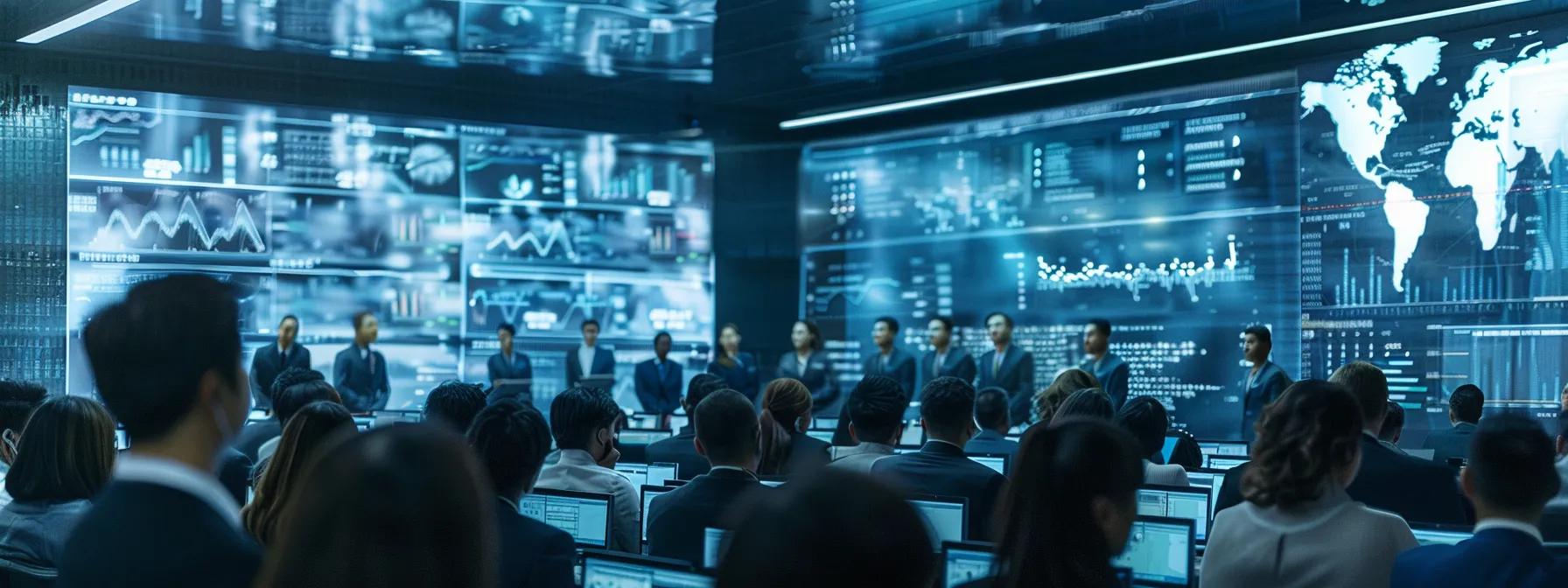a modern, bustling office environment showcases a diverse group of professionals engaged in a dynamic strategy session, surrounded by digital screens displaying impressive metrics and graphs that highlight the triumphs of high-performance team coaching. a modern, bustling office environment showcases a diverse group of professionals engaged in a dynamic strategy session, surrounded by digital screens displaying impressive metrics and graphs that highlight the triumphs of high-performance team coaching.