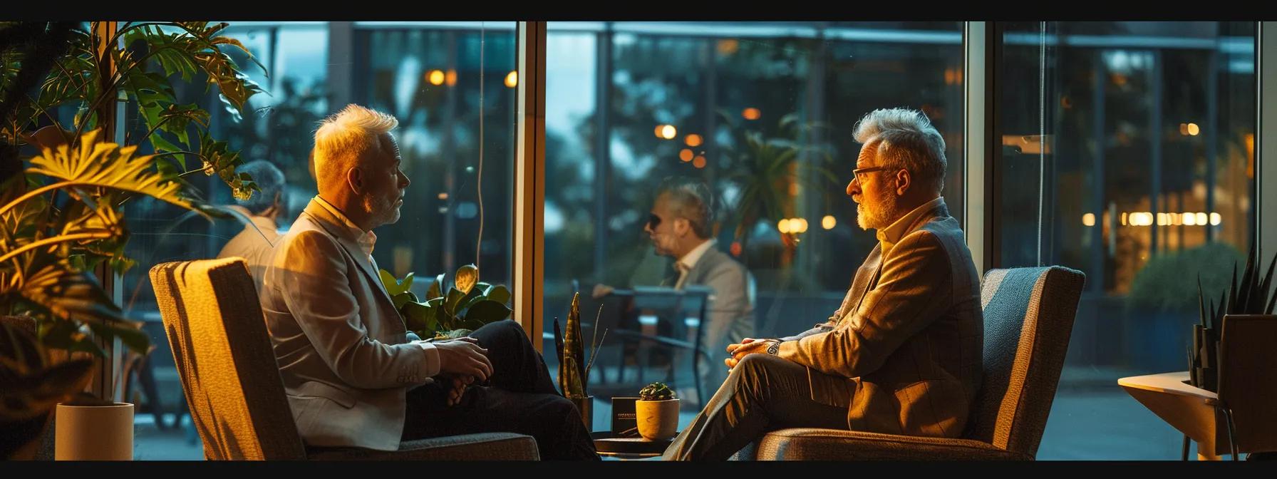 a focused employee engaged in a dynamic one-on-one coaching session with a mentor in a modern office, illuminated by soft, warm lighting that highlights their collaborative exchange and determination to overcome challenges.