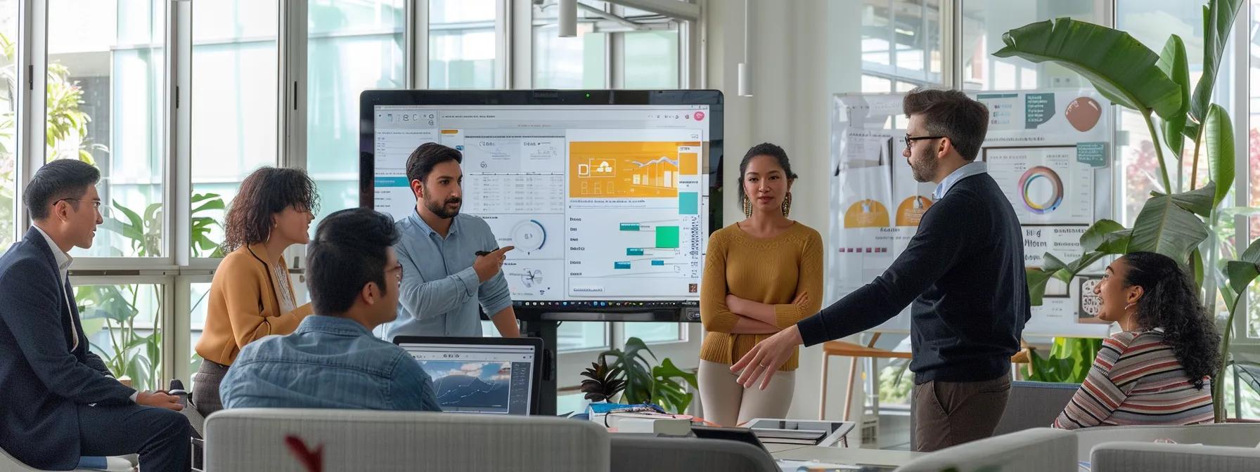 a dynamic office scene features a diverse group of professionals engaged in a collaborative brainstorming session, surrounded by modern digital resources and inspirational wall art, embodying the spirit of continuous learning and career growth in workplace engagement strategies. a dynamic office scene features a diverse group of professionals engaged in a collaborative brainstorming session, surrounded by modern digital resources and inspirational wall art, embodying the spirit of continuous learning and career growth in workplace engagement strategies.